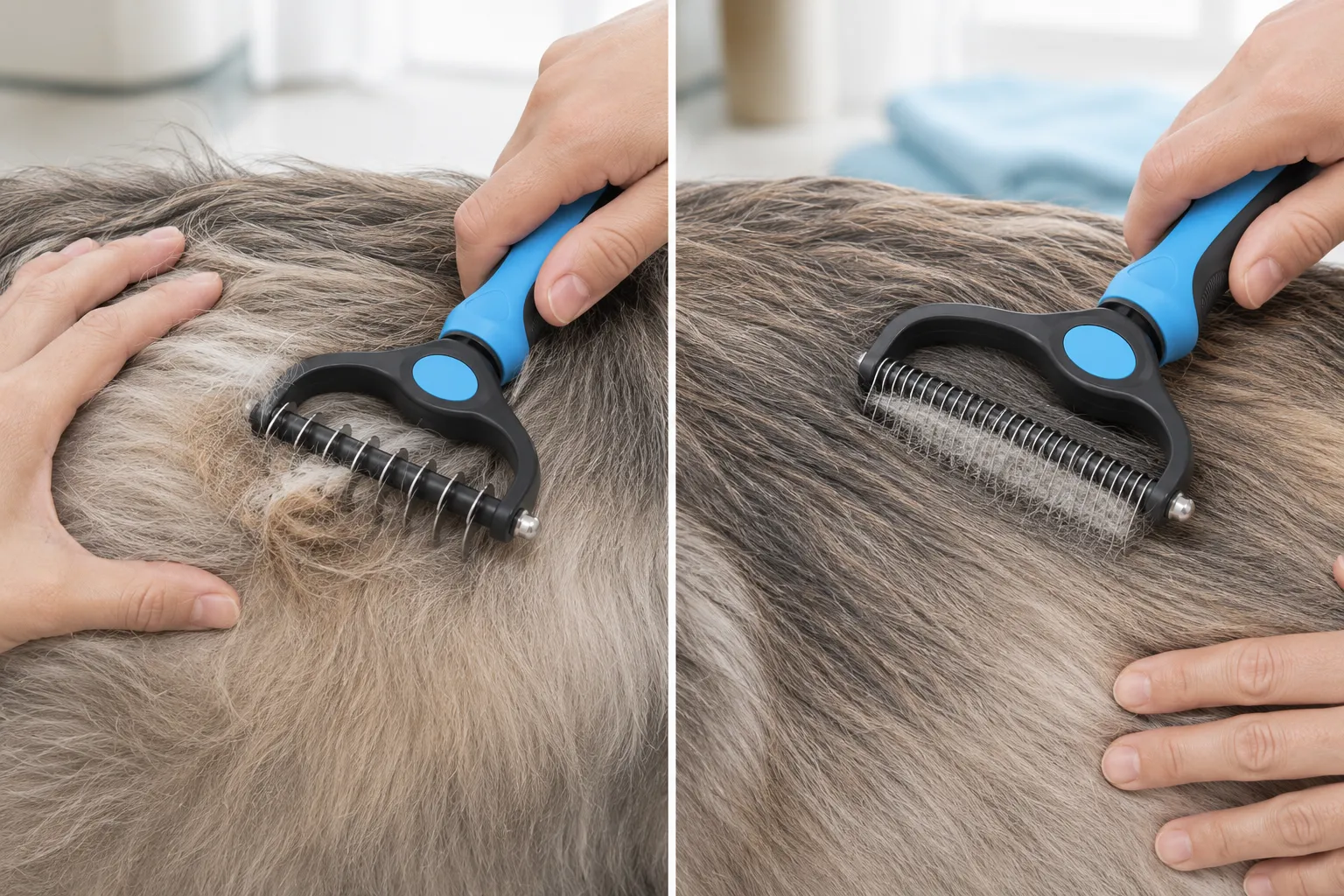 Difference between a tangle for dematting and loose undercoat for deshedding